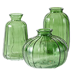 Emerald Glass Bud Vases – Set of 3