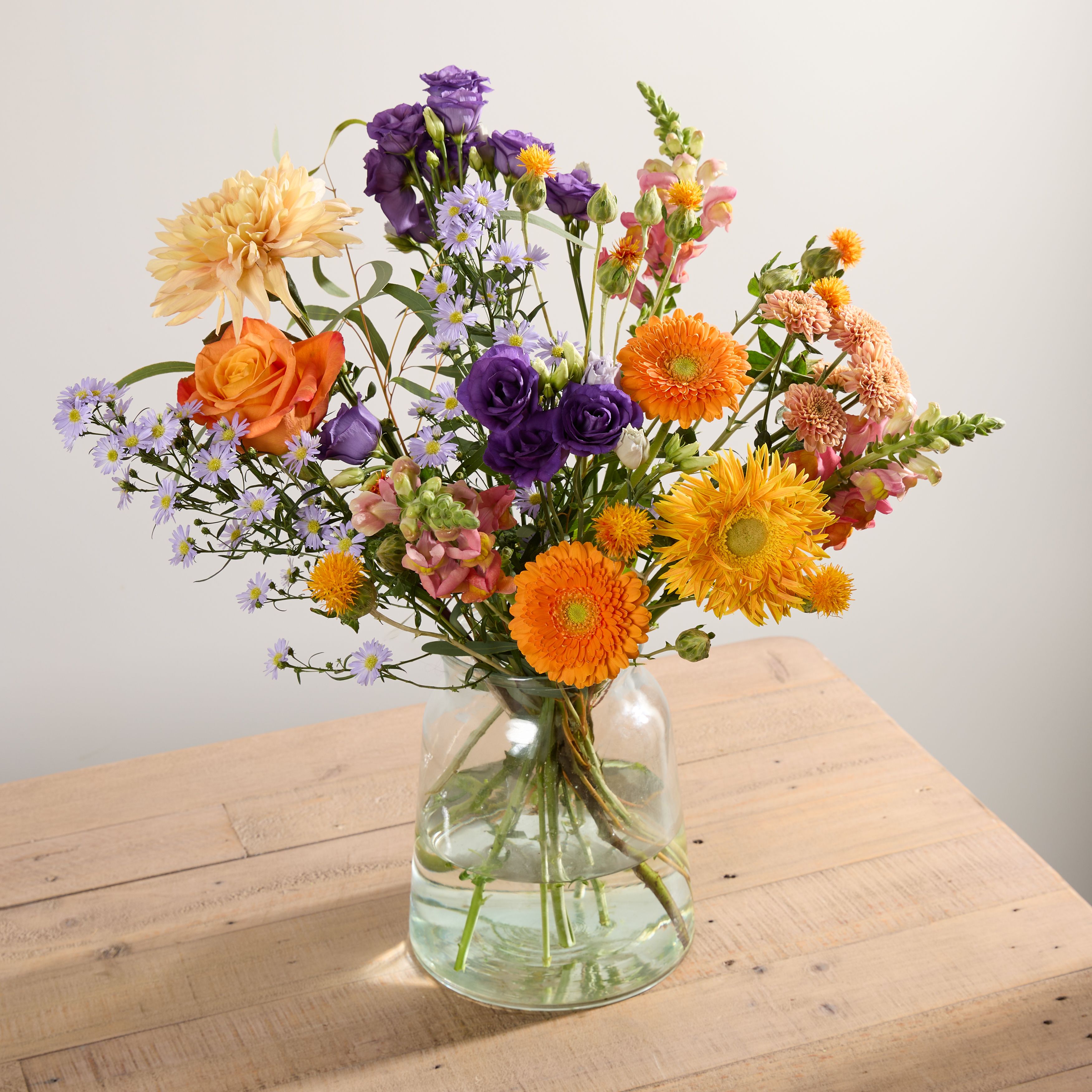 Orange And Purple Bouquet | Arena Flowers