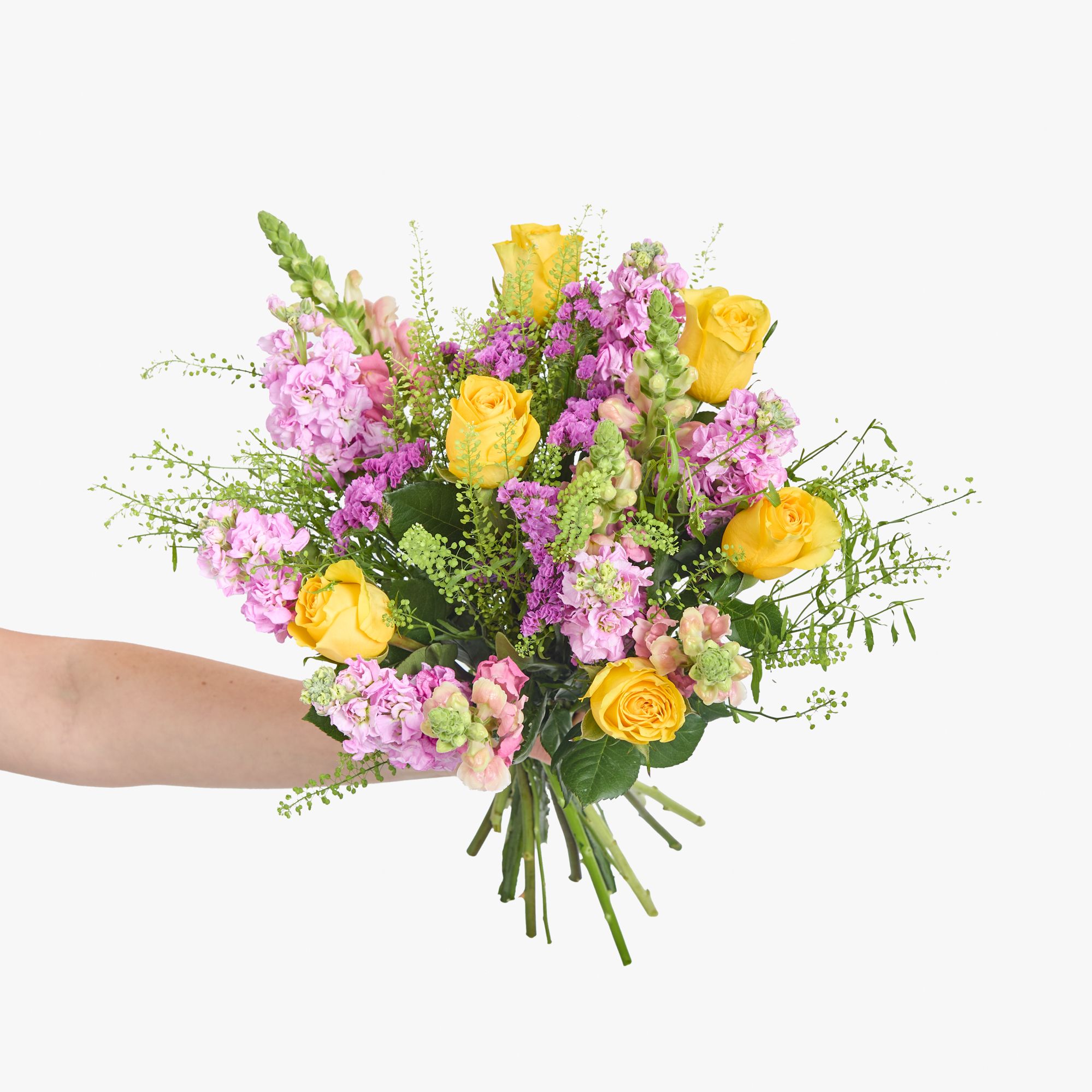 Roses, stocks, antirrhinum, statice and greenbell