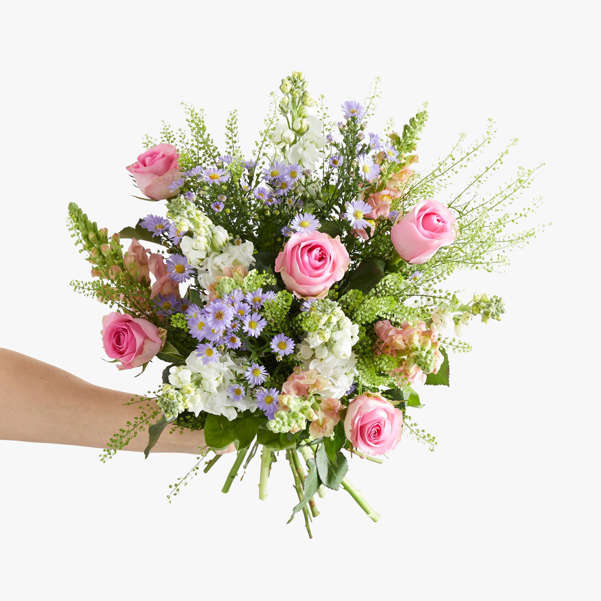 Stocks, roses, antirrhinum, asters and greenbell